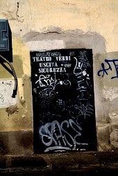 Graffiti augmented theatre signboard